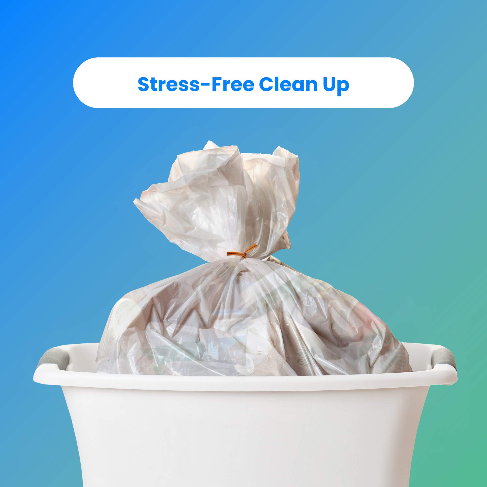 Reliable 6-10 Gallon Trash Bags - 300 Count Clear Heavy Duty Garbage Bags for Bathroom, Kitchen & Office Waste Disposal