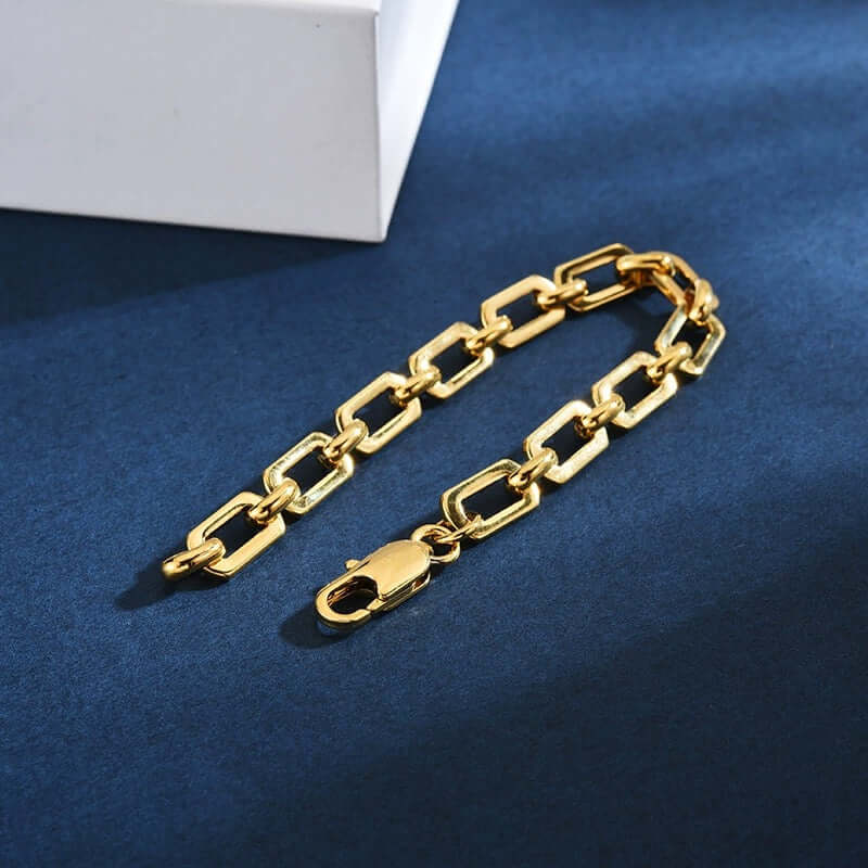 18K Gold Oval Link Chain Bracelet for Women - Elegant Luxury Jewelry Gift for Birthday, Anniversary & Special Occasions | QT2008