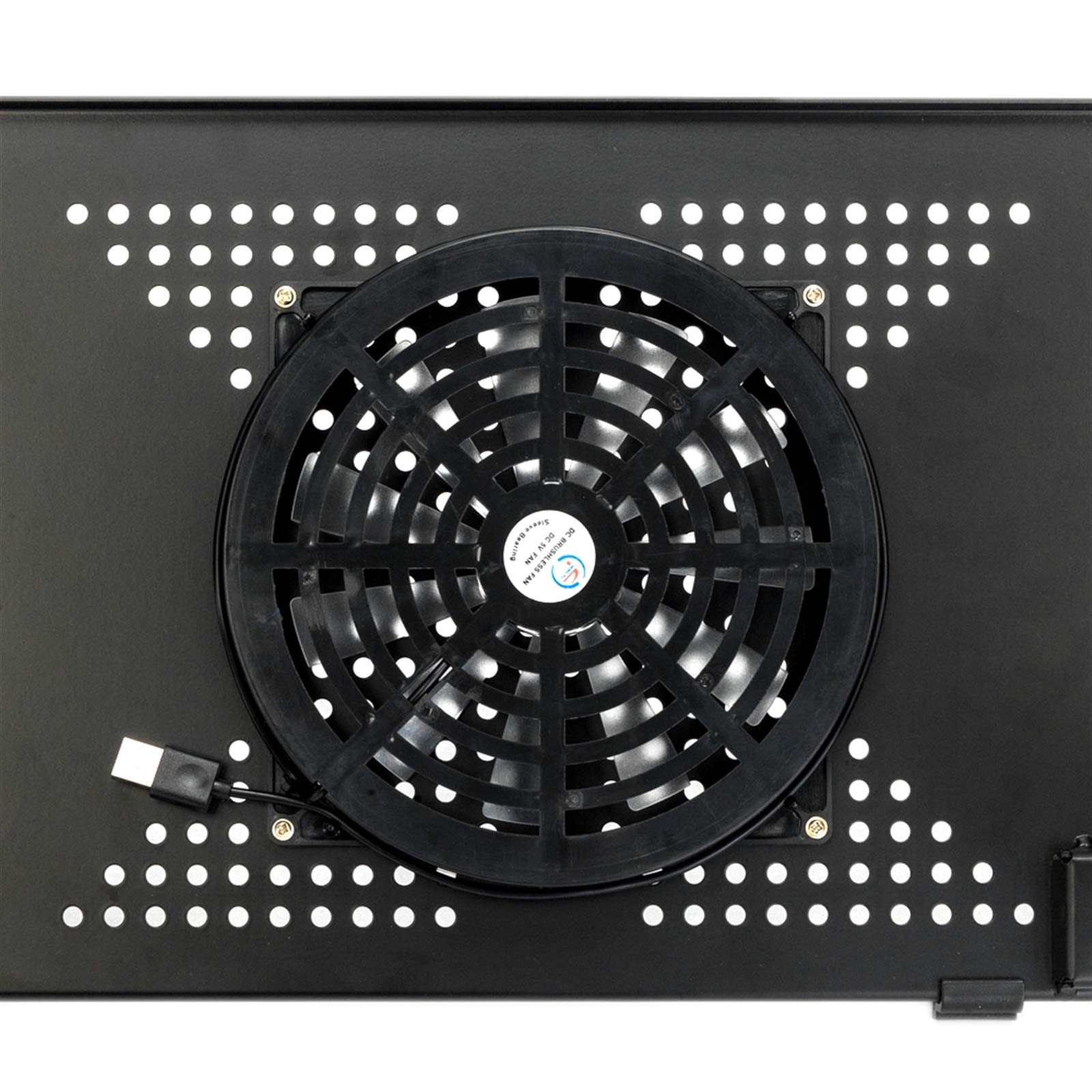 360-Degree Rotating Adjustable Laptop Stand with Cooling Fan & Mouse Pad - Foldable Portable Lap Desk for Bed, Sofa, Couch & Floor Use - Ergonomic Black Laptop Tray for Work, Study & Gaming