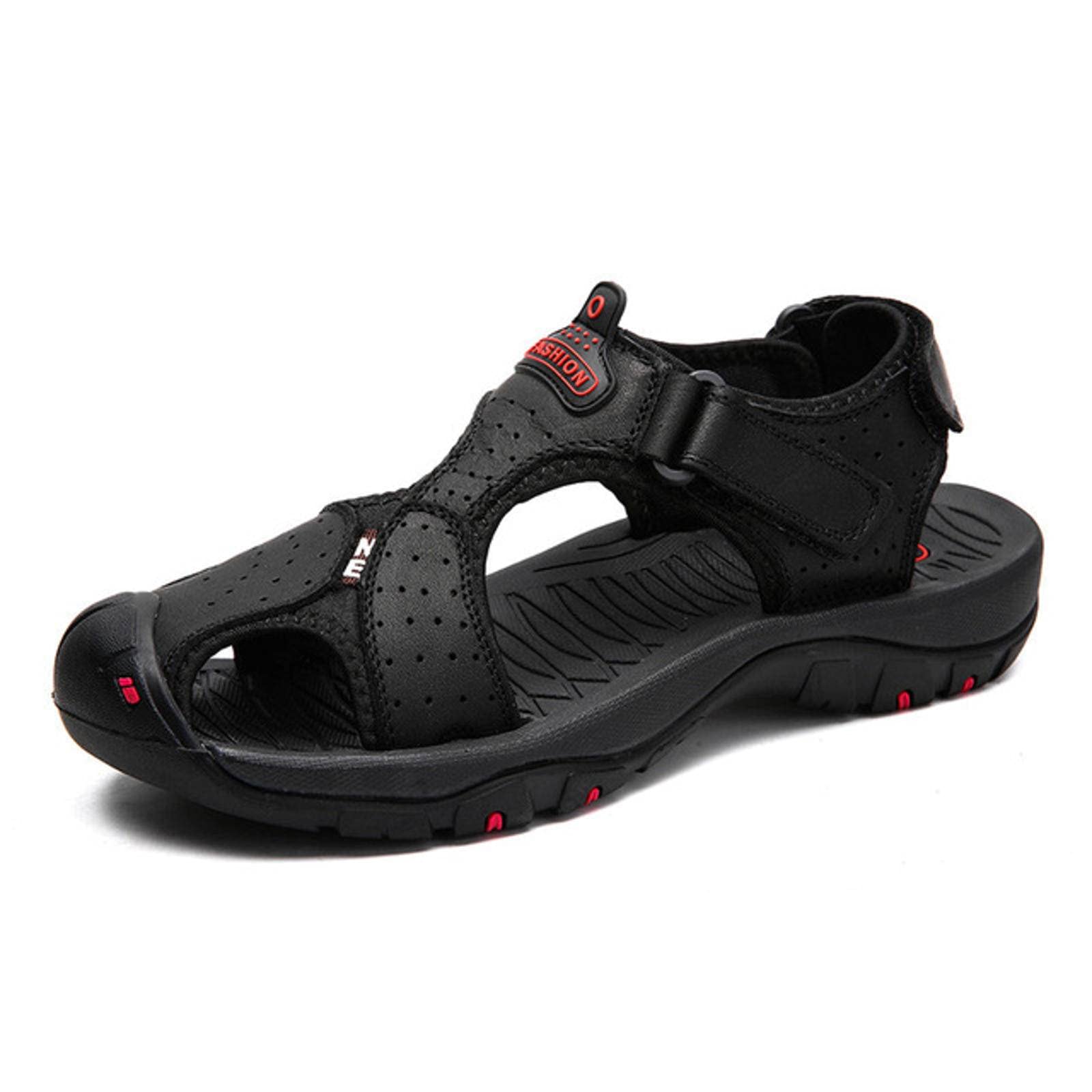 Breathable Genuine Leather Men's Sandals - Comfortable Summer Outdoor Casual Shoes & Slippers for Men | Perfect for Beach, Poolside, and Vacation Wear