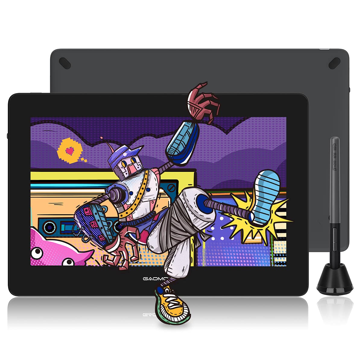 GAOMON PD1320 13.3 Inch Full-Laminated Pen Display Drawing Tablet - 120% sRGB, Tilt Support, Adjustable Stand for Windows/Mac/Android - Perfect for Digital Art, Animation & Graphic Design
