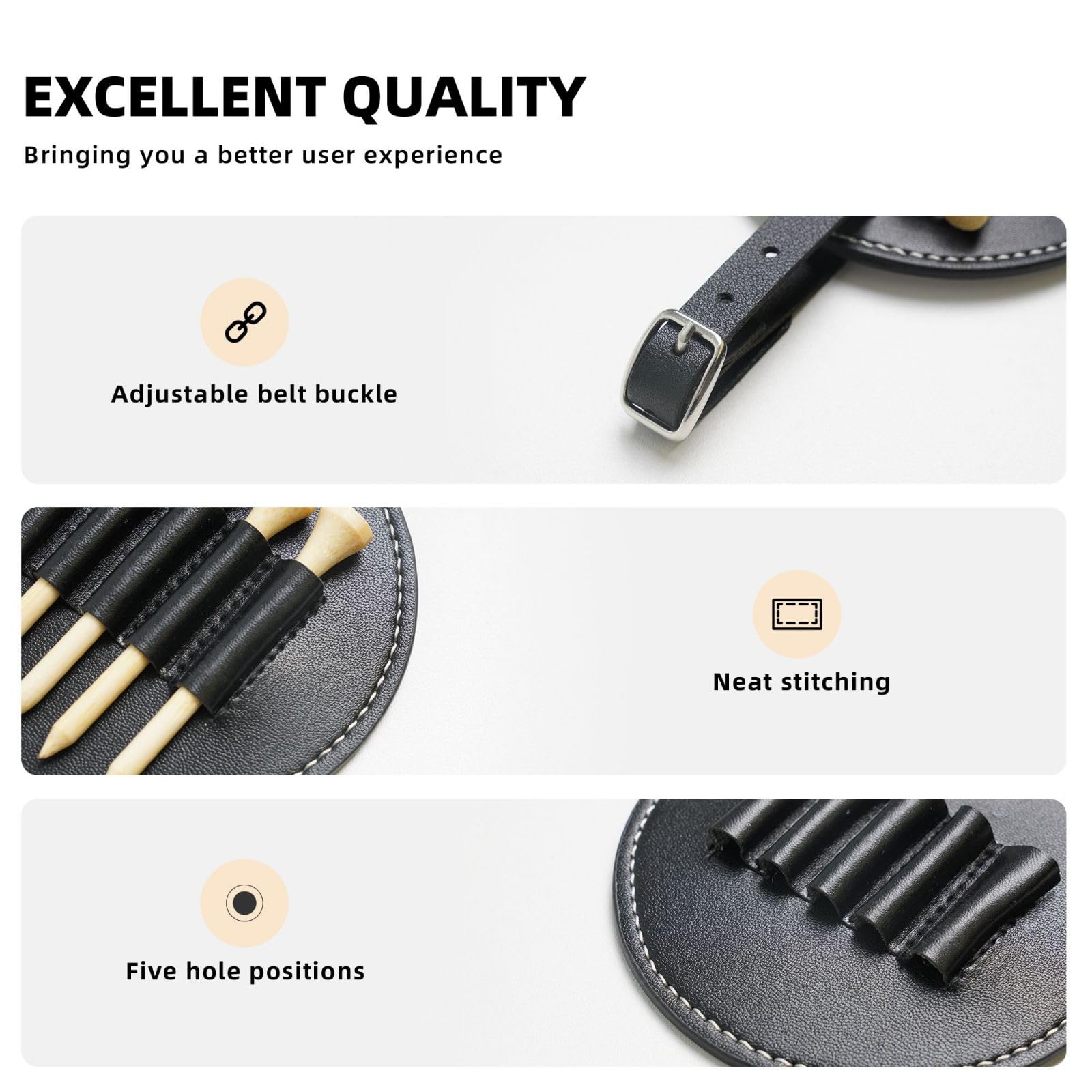 Premium Jamaican Flag Black Golf Tees Organizer Bag - Durable Sports Accessory with Belt Clip & Metal Button - Perfect for Golf, Tennis, Court & Outdoor Activities - Portable Protective Case for Tees & Small Gear