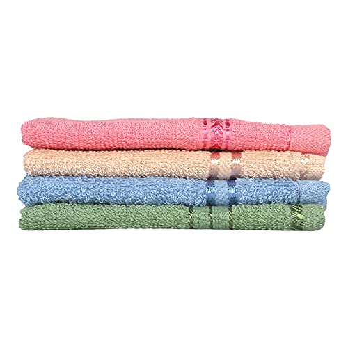 GRGRASP 100% Cotton Soft 300 GSM Face Towel Set of 12, 27x27cm Small, Multi Color - Perfect for Gym, Travel, and Daily Skincare Routine