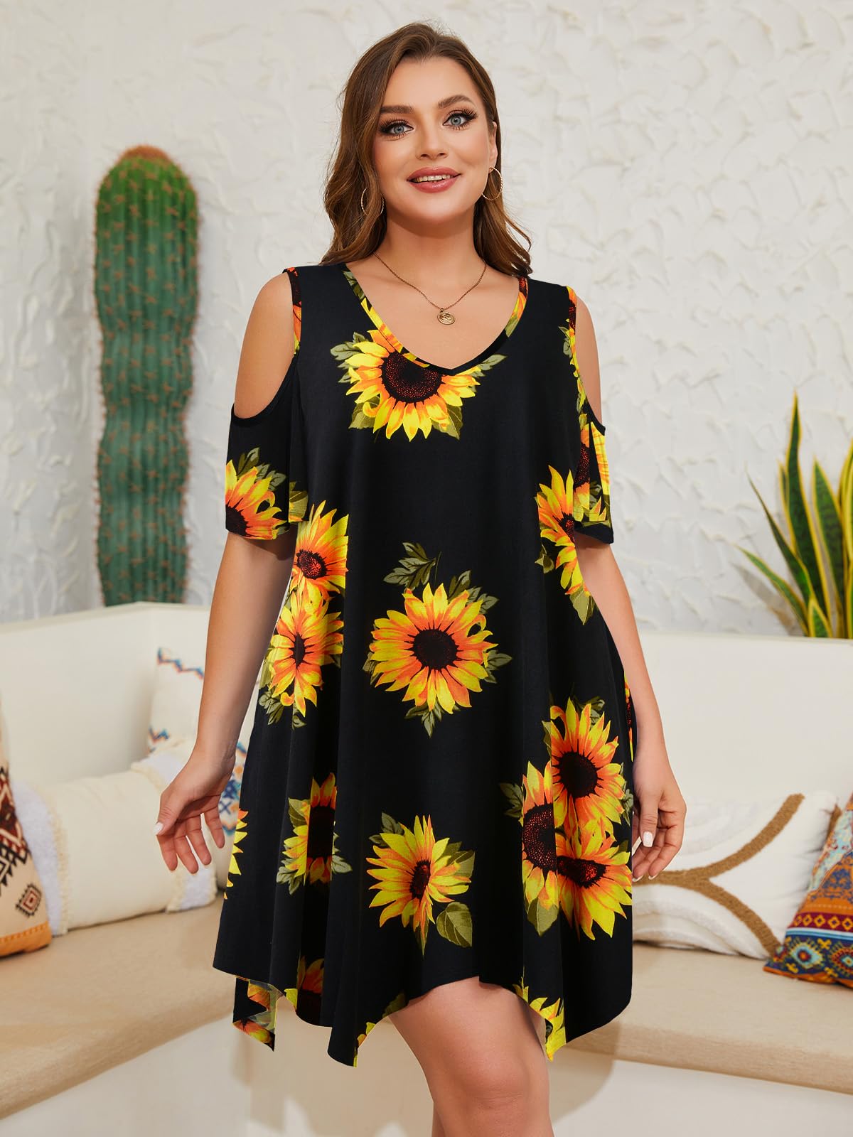 LARACE Women's Summer Short Sleeve T-Shirt Dress - Casual Flowy Sundress for Beach, Vacation & Everyday Wear