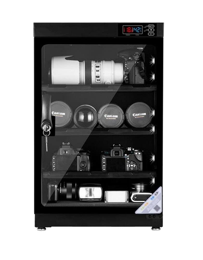 INTBUYING 80L 4-Layer Digital Control Camera Dehumidifier Box - Electronic Equipment Storage Dry Cabinet for DSLR Lenses & Cameras | Perfect for Photography Studios & Humid Climates
