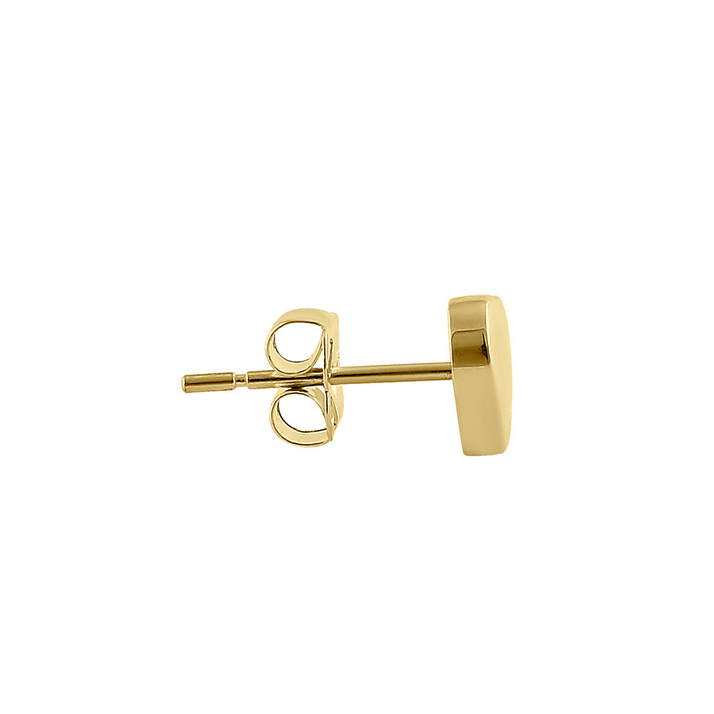 14K Solid Yellow Gold Heart Stud Earrings for Women - Perfect for Valentine's Day, Anniversary Gifts & Everyday Elegance