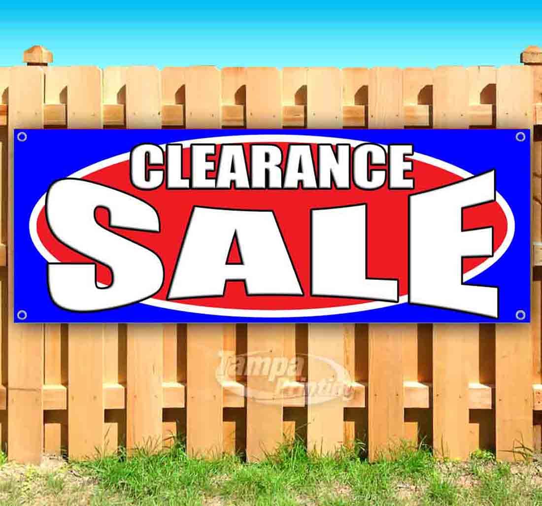 13 oz Heavy-Duty Vinyl Clearance Sale Banner - Single-Sided with Metal Grommets | Durable Non-Fabric Sign for Store Promotions, Events & Outdoor Advertising