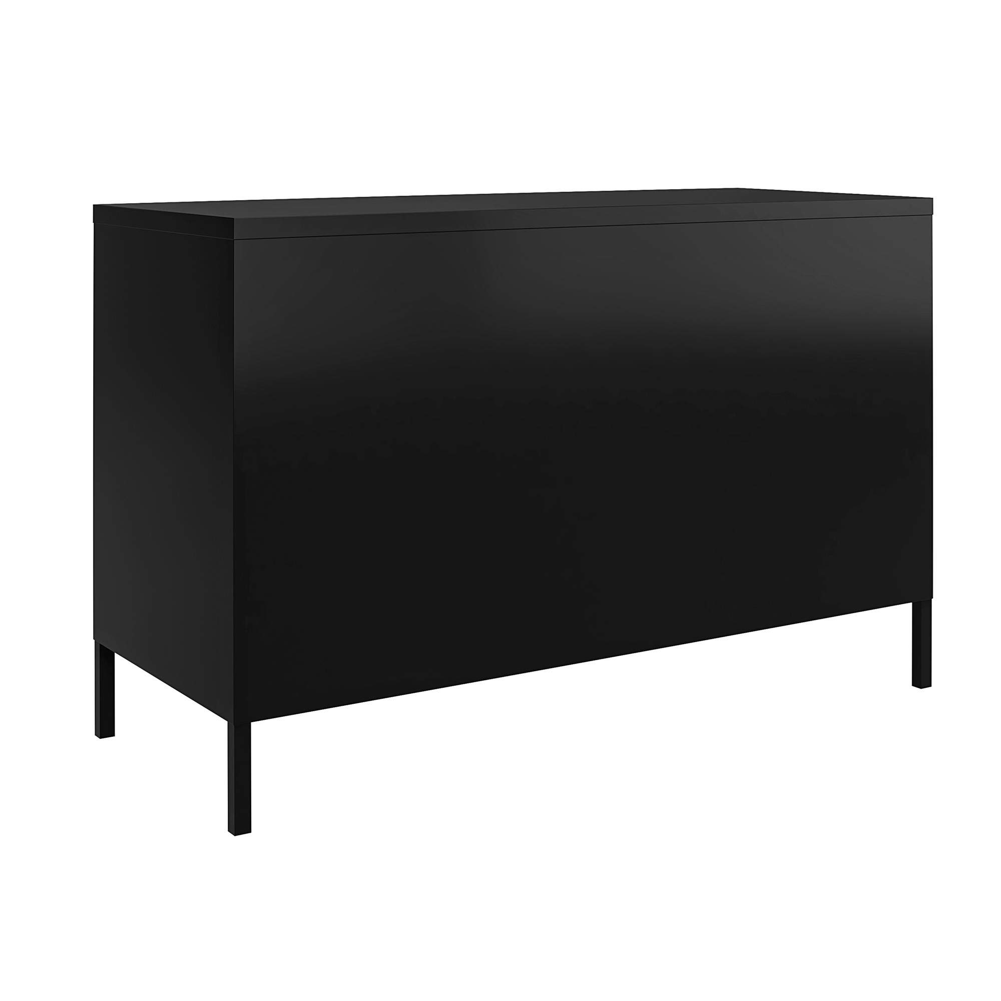 REALROOMS Shadwick 2-Door Wide Metal Locker Storage Cabinet - Black Accent Furniture for Home, Office, Dorm & Garage Organization