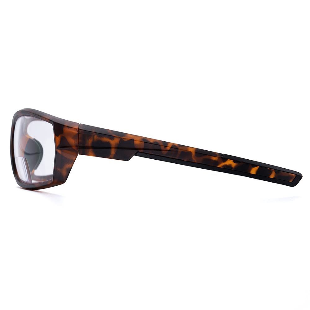 VITENZI Bifocal Safety Glasses with Reading Magnification - ANSI Certified Wrap Around Protective Goggles for Sports, Work & Outdoor Activities - Ideal for Construction, Woodworking, Cycling & DIY Projects