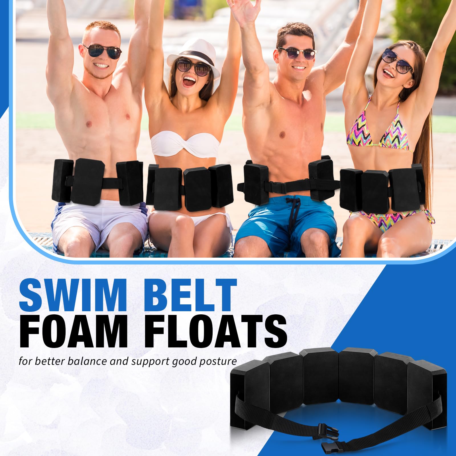 **Lenwen 2-Pack Adjustable EVA Foam Swim Belt for Adults – Flotation Waist Belt for Pool Exercises, Swimming Training & Water Safety – Ideal for Beginners & Aquatic Fitness**    *(Perfect for Lap Swimming, Water Aerobics, Swim Lessons & Safe Pool Workouts)*