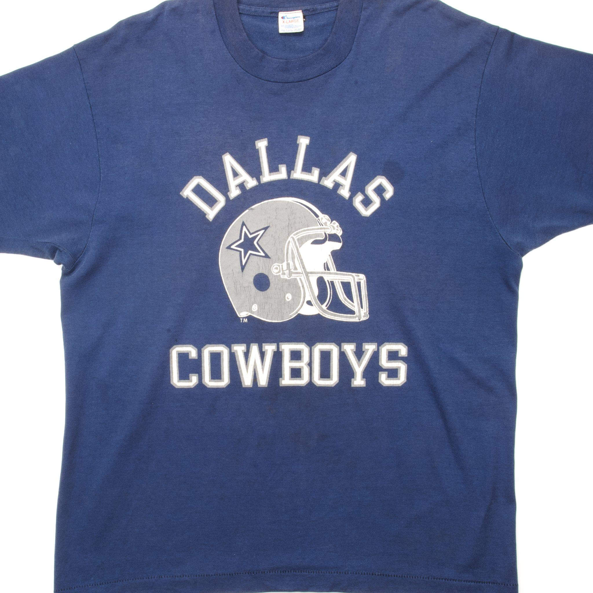 Vintage Champion NFL Dallas Cowboys T-Shirt 1980s 1990s Size Large Made in USA - Retro Football Fan Gift & Game Day Outfit