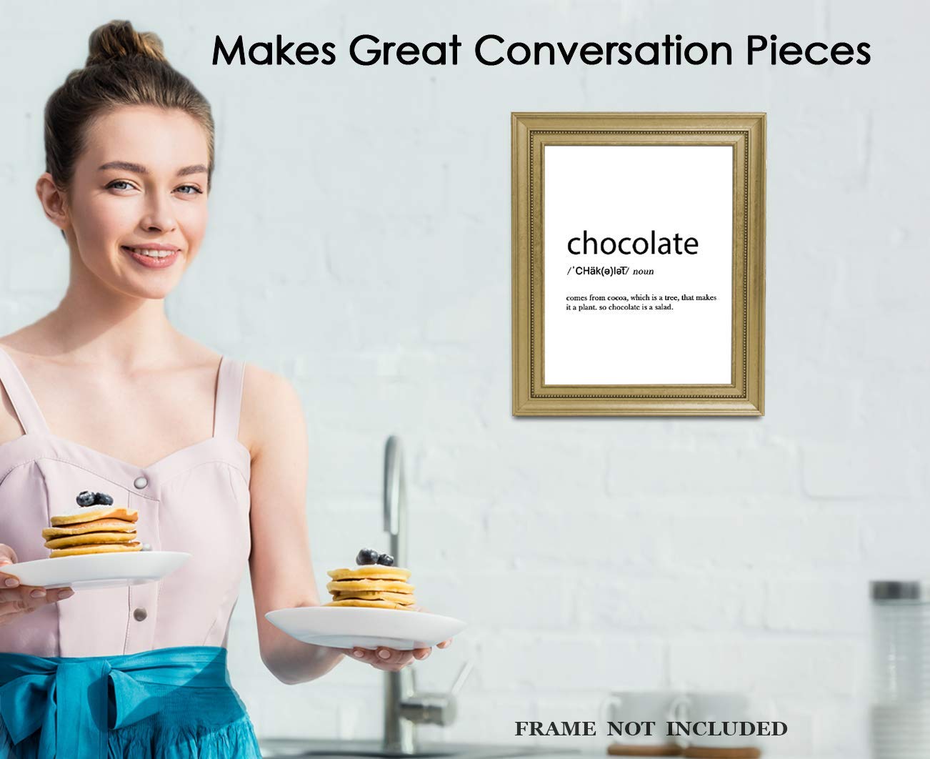 Funny Farmhouse Kitchen Wall Art - 8x10 Unframed Chocolate Definition Print, Aesthetic Decor for Coffee Bars & Country Style Kitchens