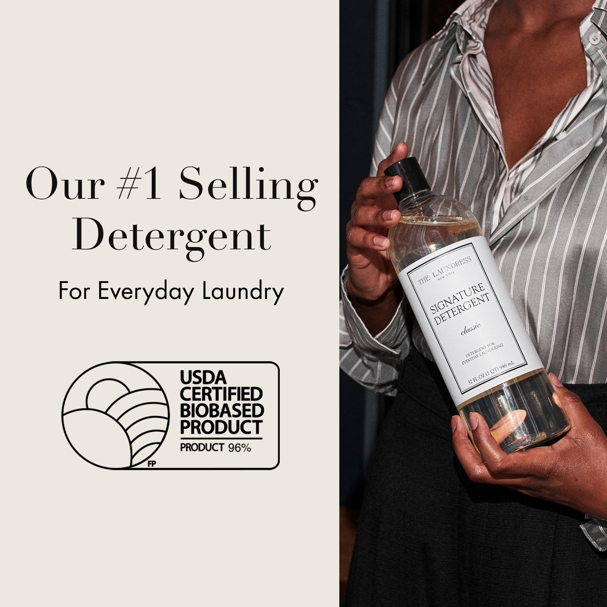 The Laundress Signature Detergent Classic - 32 Fl Oz Concentrated Liquid Laundry Detergent with Stain Remover | Gentle on Delicates, Perfect for Baby Clothes & Luxury Fabrics