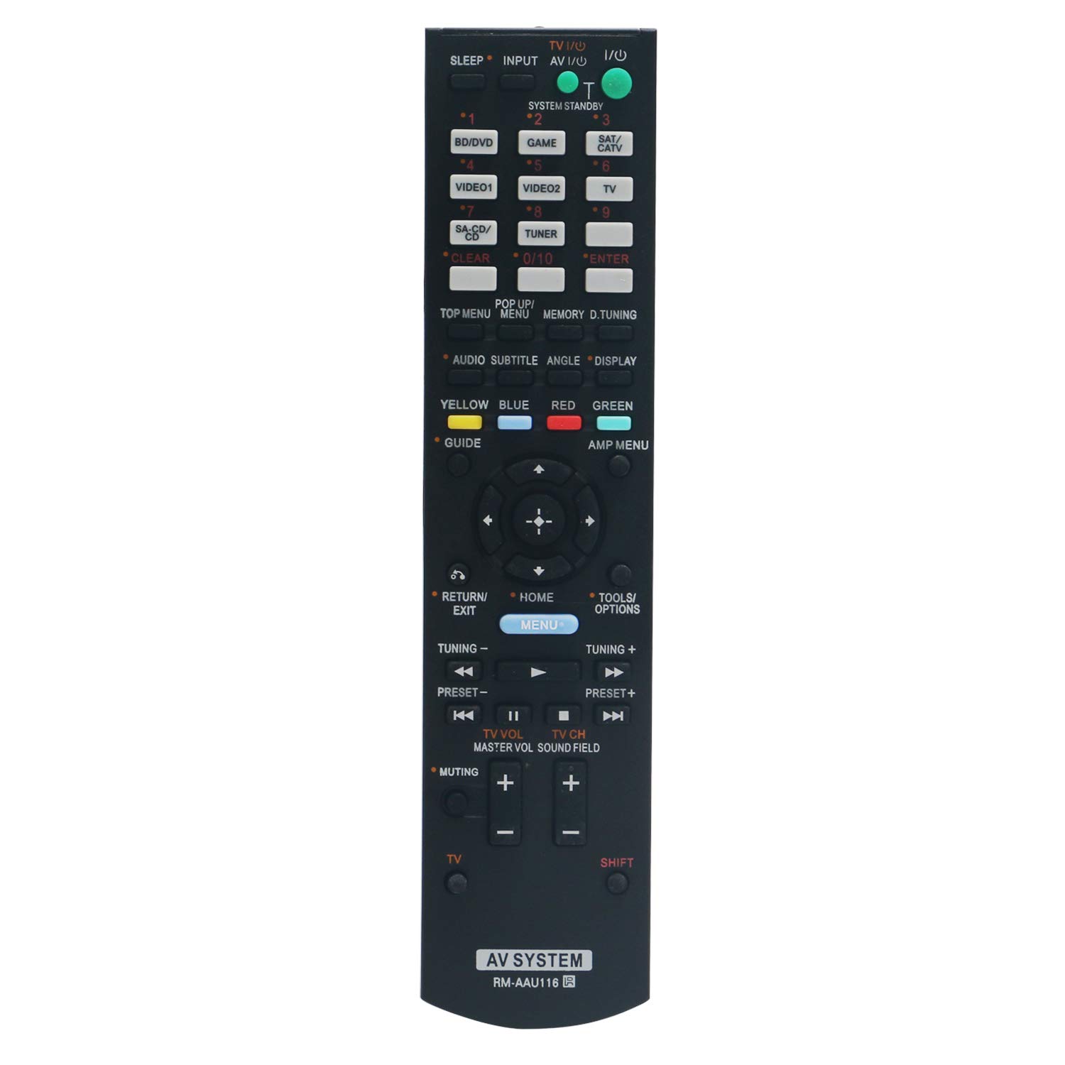 Original Sony RM-AAU116 Replacement Remote Control for AV Receiver & Home Theater Systems - Compatible with STR-DH520, STR-DH710, STR-DN850, STR-K3500SW, STR-DH750, STR-DH830 & More - Perfect for Home Entertainment Setup & Audio System Control