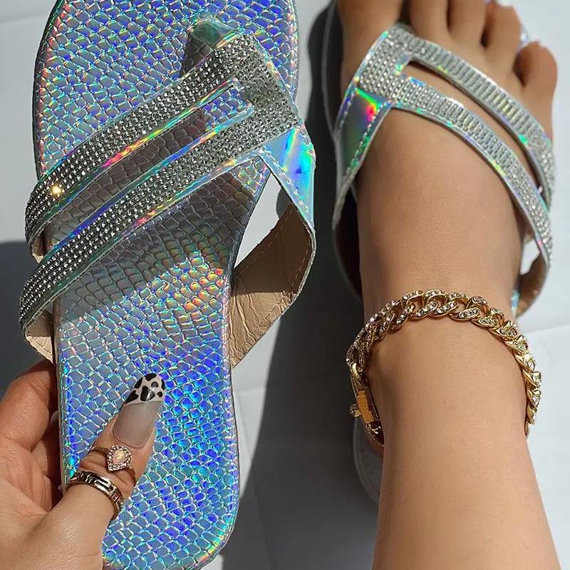 Sparkling Rhinestone Flip Flops for Women - Stylish Summer Sandals with Crystal Embellishments | Perfect for Beach, Pool Parties & Casual Outings