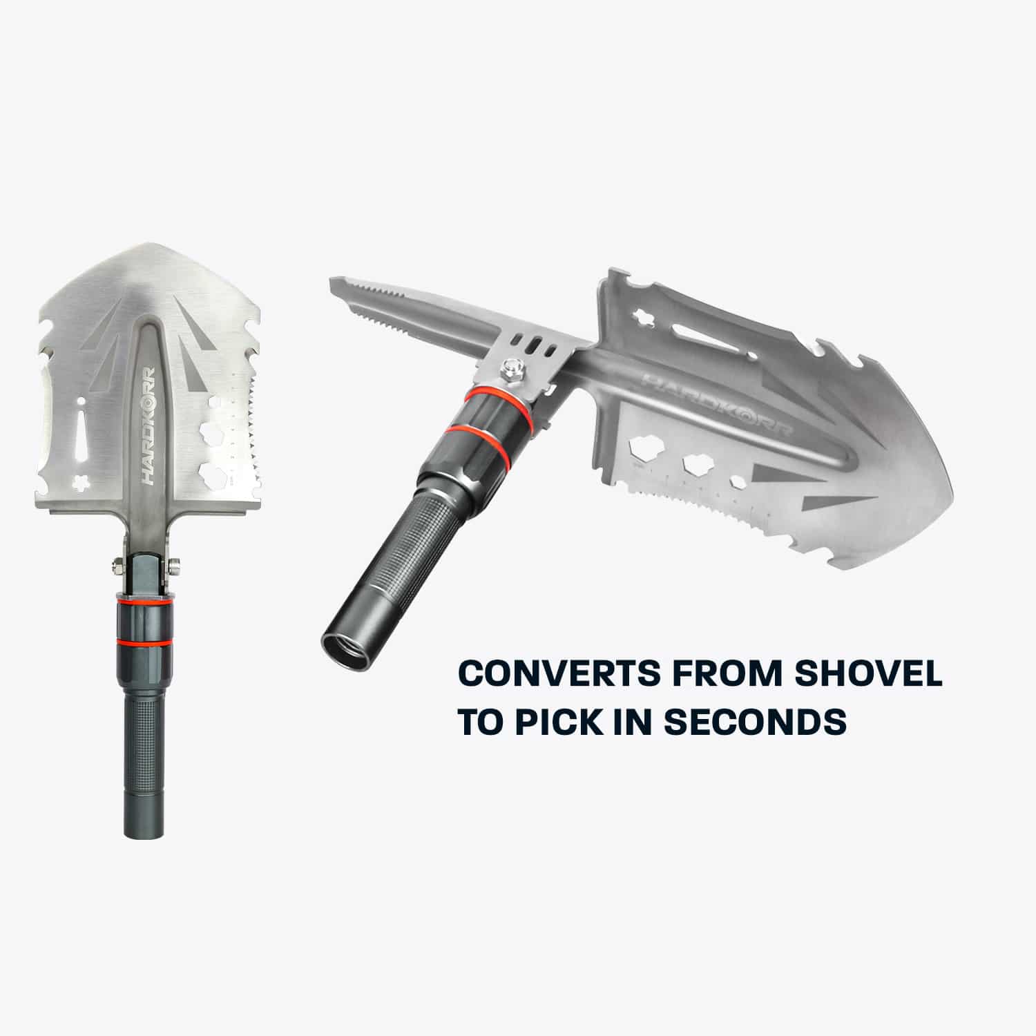 15-Piece Multi-Tool Survival Shovel Set for Camping, Hiking & Outdoor Adventures - Compact, Durable & Essential Gear for Emergency Preparedness