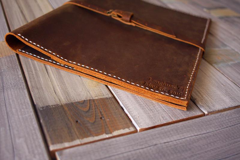 Premium Custom Leather MacBook Air 13-inch Laptop Sleeve Case - Durable Protective Cover for MacBook Air M1/M2 - Perfect for Work, Travel & School Accessories