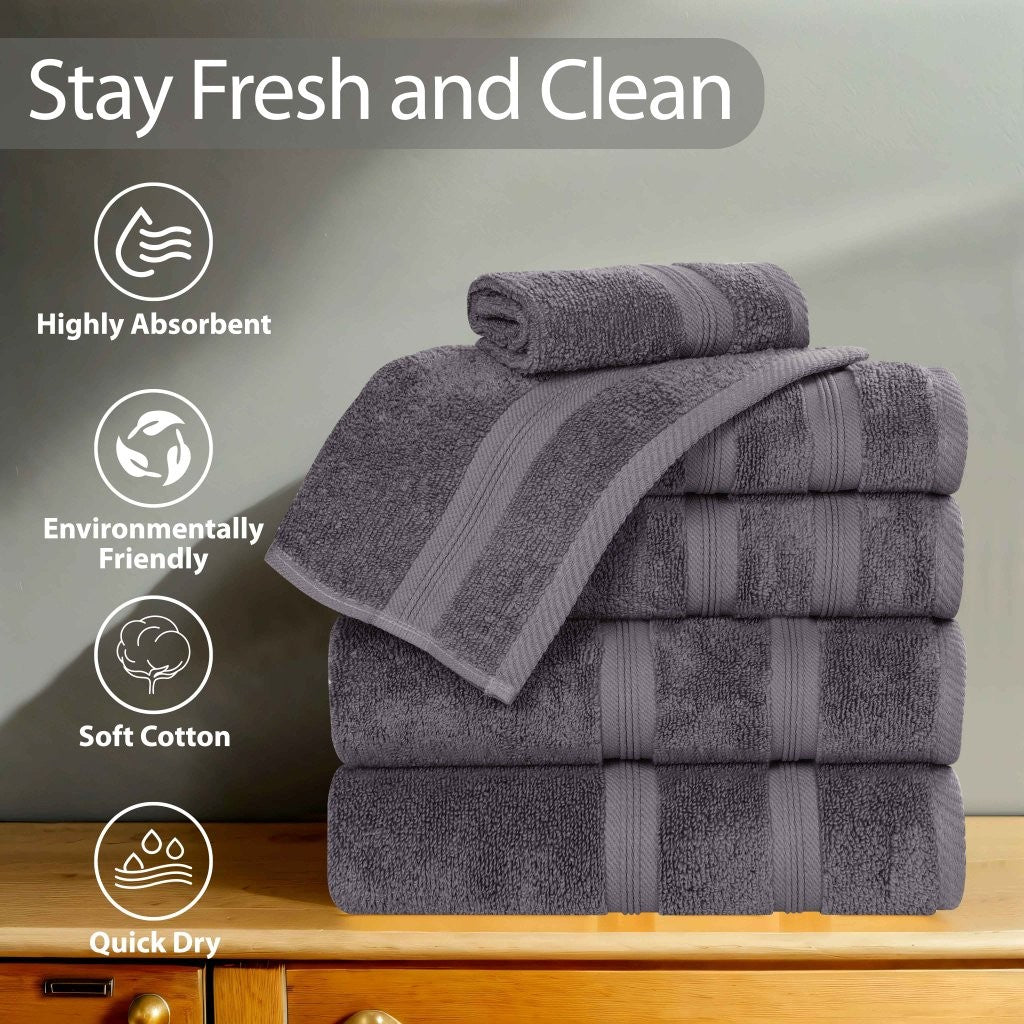 Premium Smart Dry Zero Twist Cotton 9-Piece Towel Set - Ultra Soft & Absorbent Bath Towels, Hand Towels & Washcloths for Spa, Bathroom & Luxury Home Use