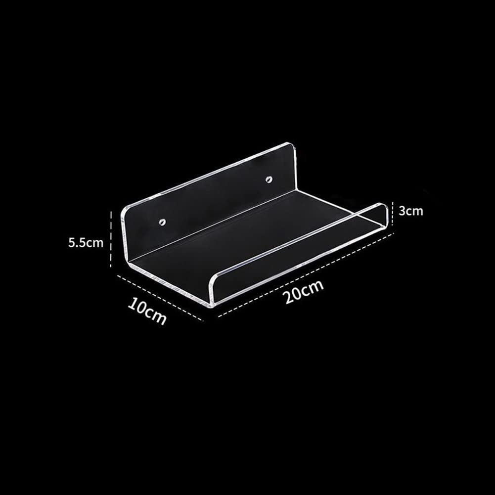 Clear Acrylic Floating Shelf - Wall Mounted U-Shaped Display Shelf for Home Decor, Bathroom, Kitchen & Living Room Organization - 7.87 x 3.94 Inch Storage Rack (1 Piece) - Perfect for Nail Salon Display & Small Space Storage Solutions