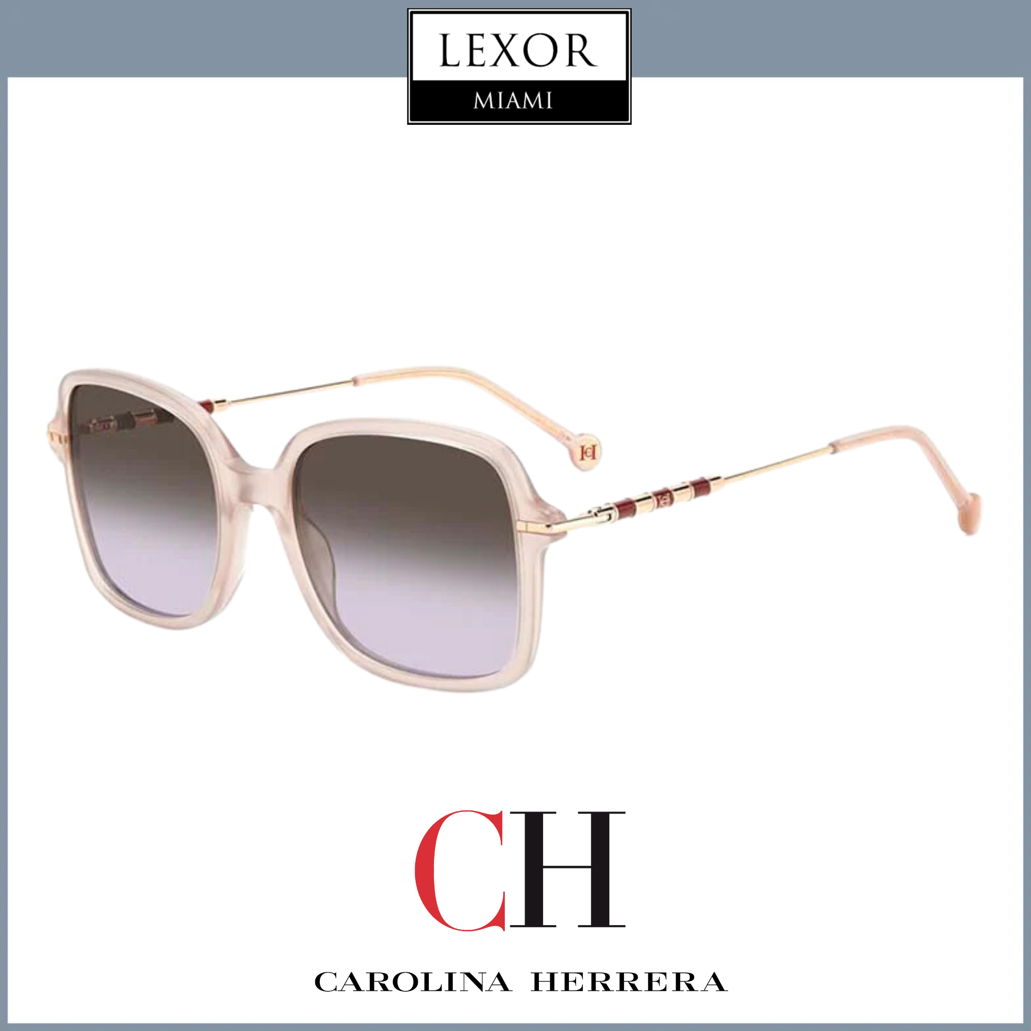Carolina Herrera HER 0101/S 0FWM QR 55/20 Women's Designer Sunglasses - UV Protection & Polarized Lenses for Driving, Beach & Outdoor Fashion