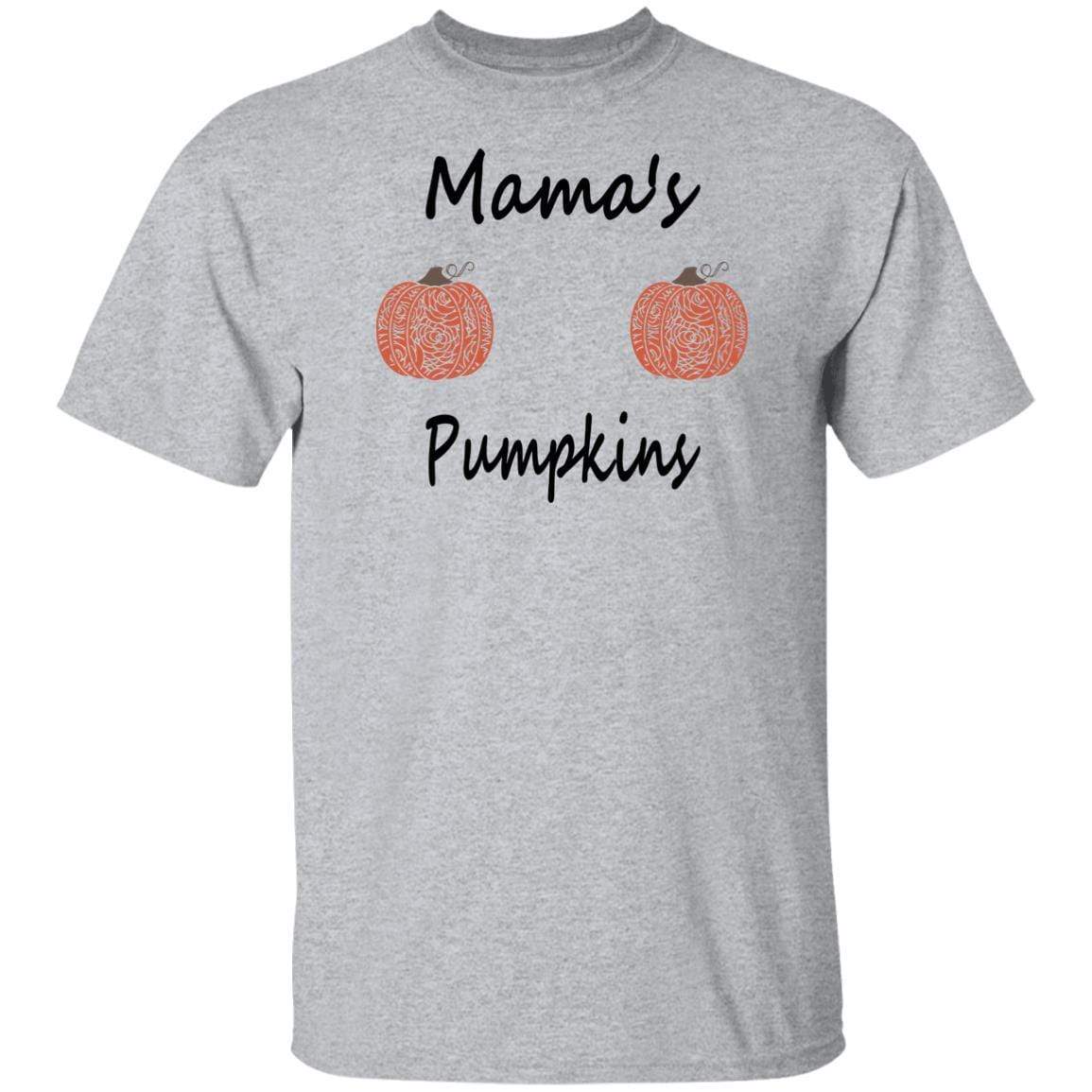 WineyBitches.Co Mama's Pumpkins Halloween T-Shirt - Soft 100% Cotton Women's Tee for Halloween Parties, Costume Contests & Fall Festivals