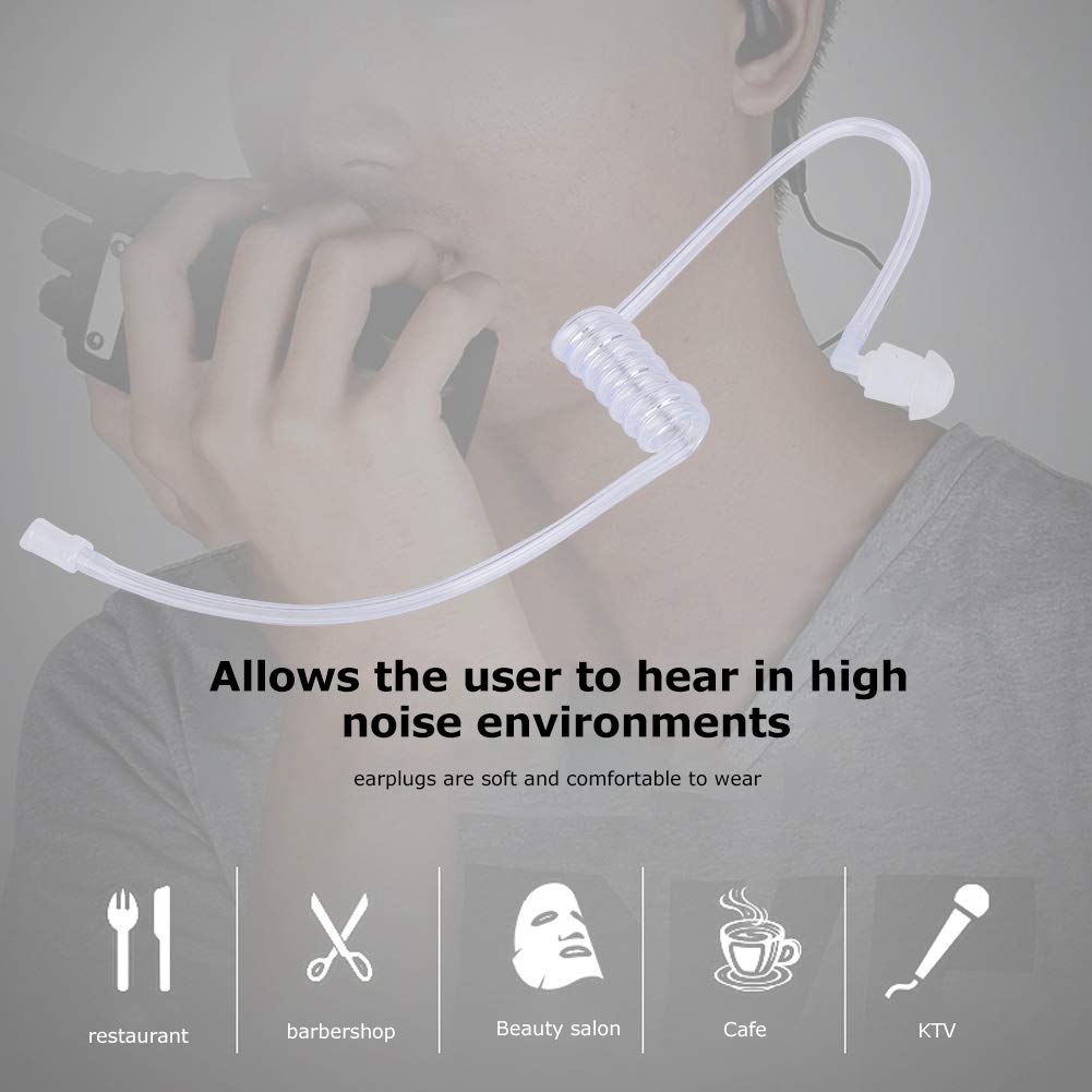 10Pcs Acoustic Coil Tube Replacement for Two Way Radios Headset - Compatible with Motorola & Kenwood Walkie Talkie Earpieces - Durable Communication Accessories for Security, Construction & Outdoor Activities
