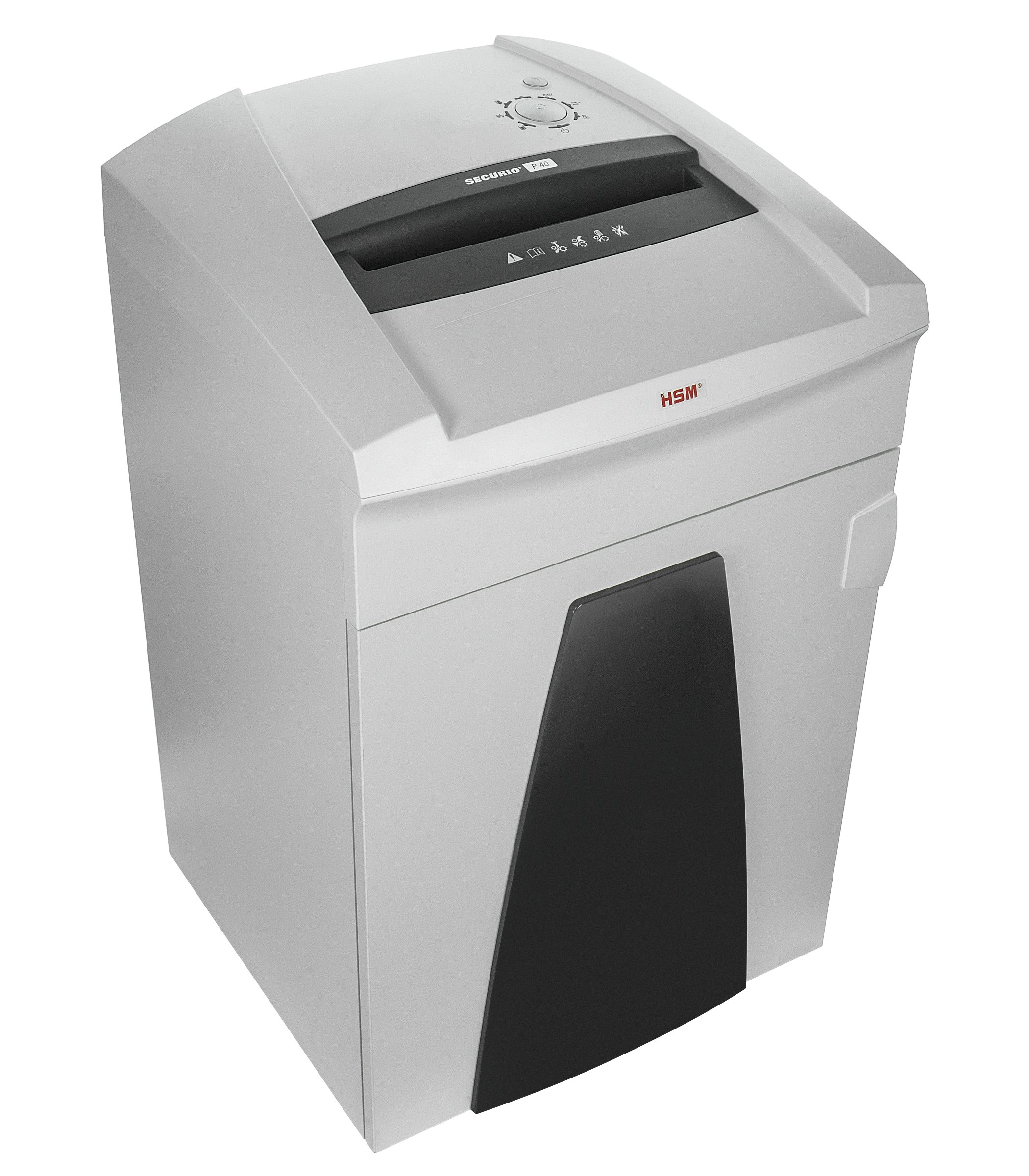 HSM SECURIO P40s 1/4-Inch Strip-Cut Paper Shredder - 58-60 Sheet Capacity, 40-Gallon Wastebasket | Ideal for Office Document Security & Confidential Paper Disposal