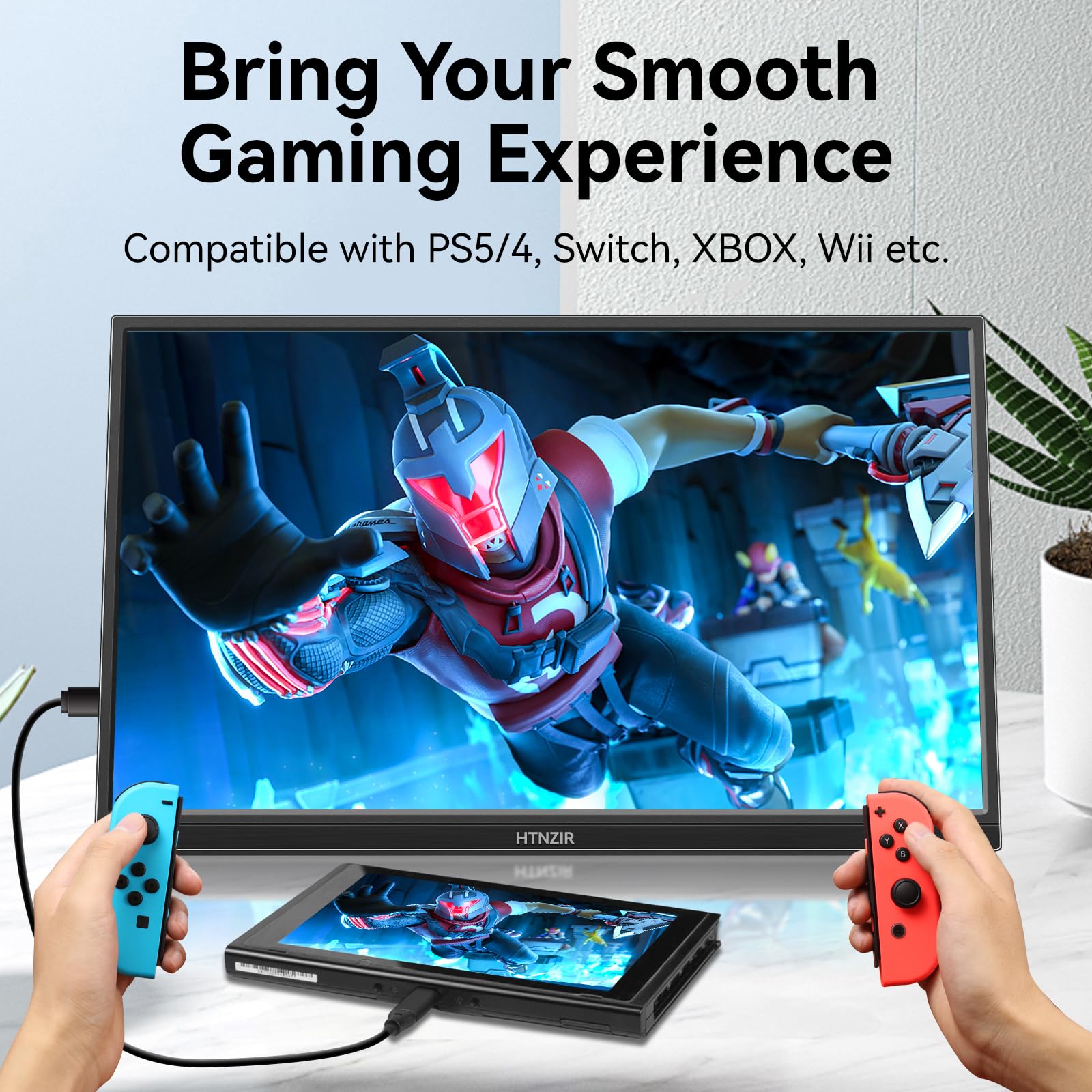16 Inch Portable Monitor with 1920x1200 IPS Display - USB-C & HDMI Plug and Play Travel Monitor for Laptop, Mac, PC, Phone, PS5, Xbox & Switch - Ultra Slim Lightweight Design with Built-in Speakers for Work, Gaming & Entertainment On-The-Go