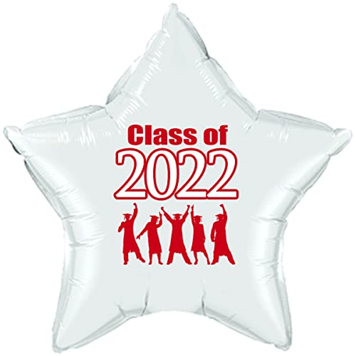 2022 Red Graduation Star Balloon - Perfect for Graduation Parties, Decorations & Celebrations (Single Balloon)