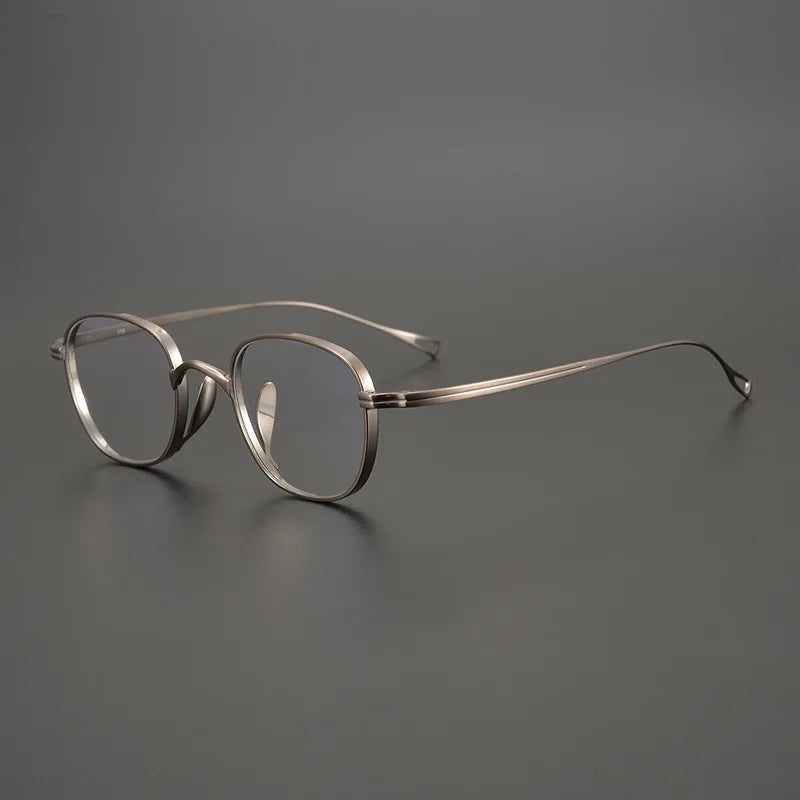 Unisex Black Titanium Eyeglasses Full Rim Oval Square Frame 49125 - Stylish & Lightweight for Work, Reading, and Everyday Wear