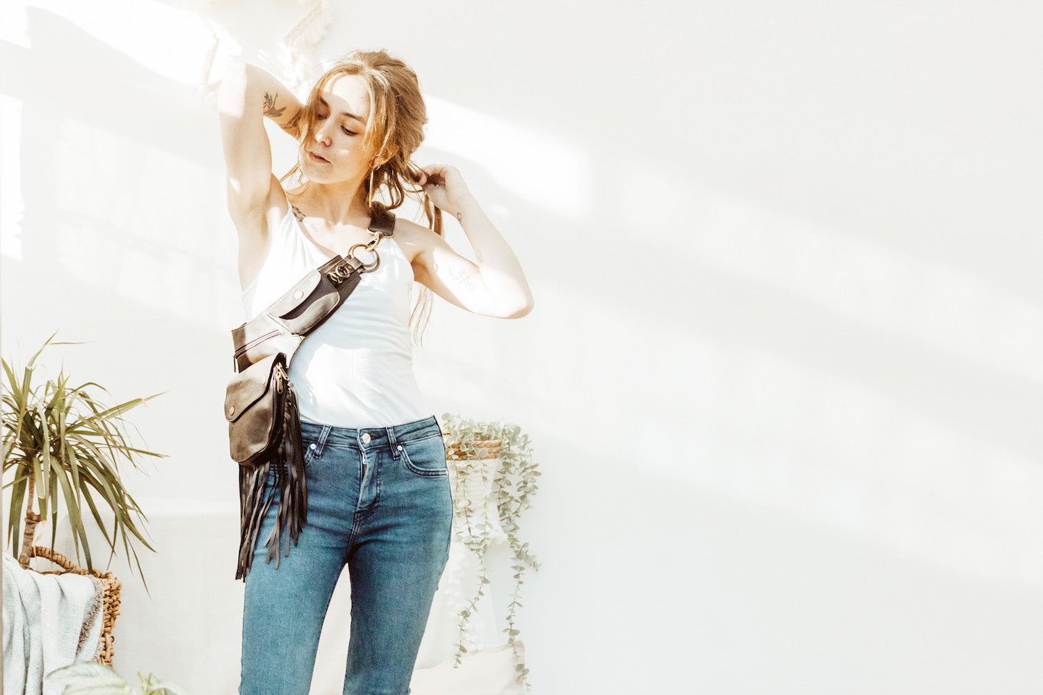 Stylish Vegan Leather Tassel Belt in Falcon Brown - Perfect for Boho Chic Outfits & Casual Wear