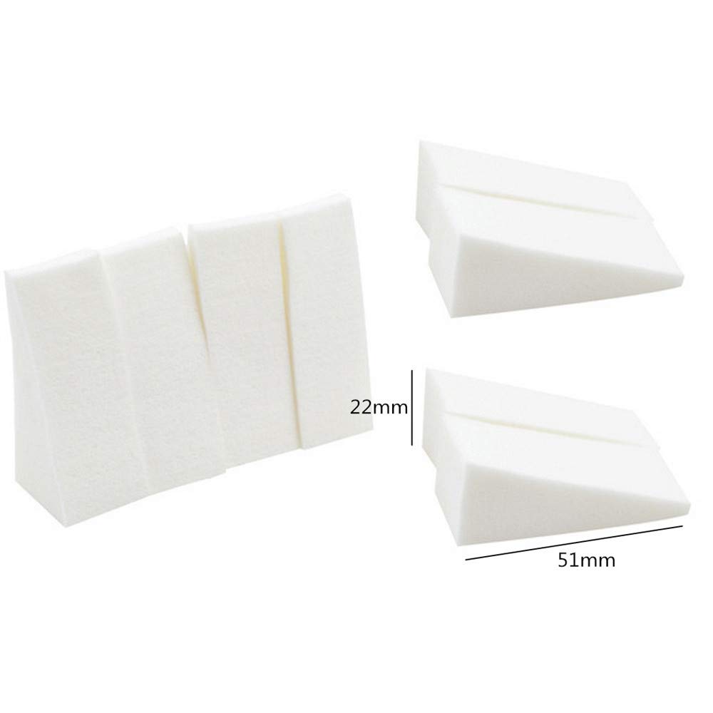 40 Pieces White Triangle Makeup Wedges - Soft Cosmetic Sponges for Foundation & Blending | Perfect for Flawless Makeup Application & Travel Beauty Kit