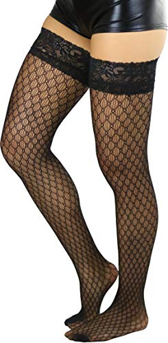 Lace Top Diamond Design - Black