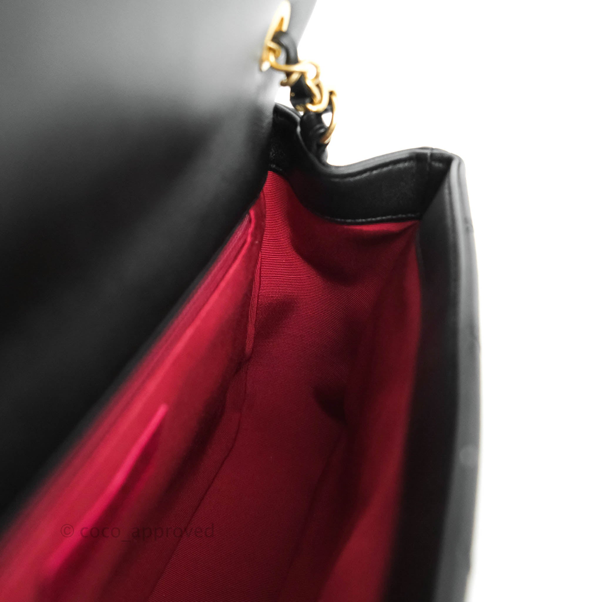 Chanel Circular Handle Flap Bag Black Lambskin with Aged Gold Hardware - Luxury Crossbody Purse for Women, Perfect for Evening Events & Date Nights