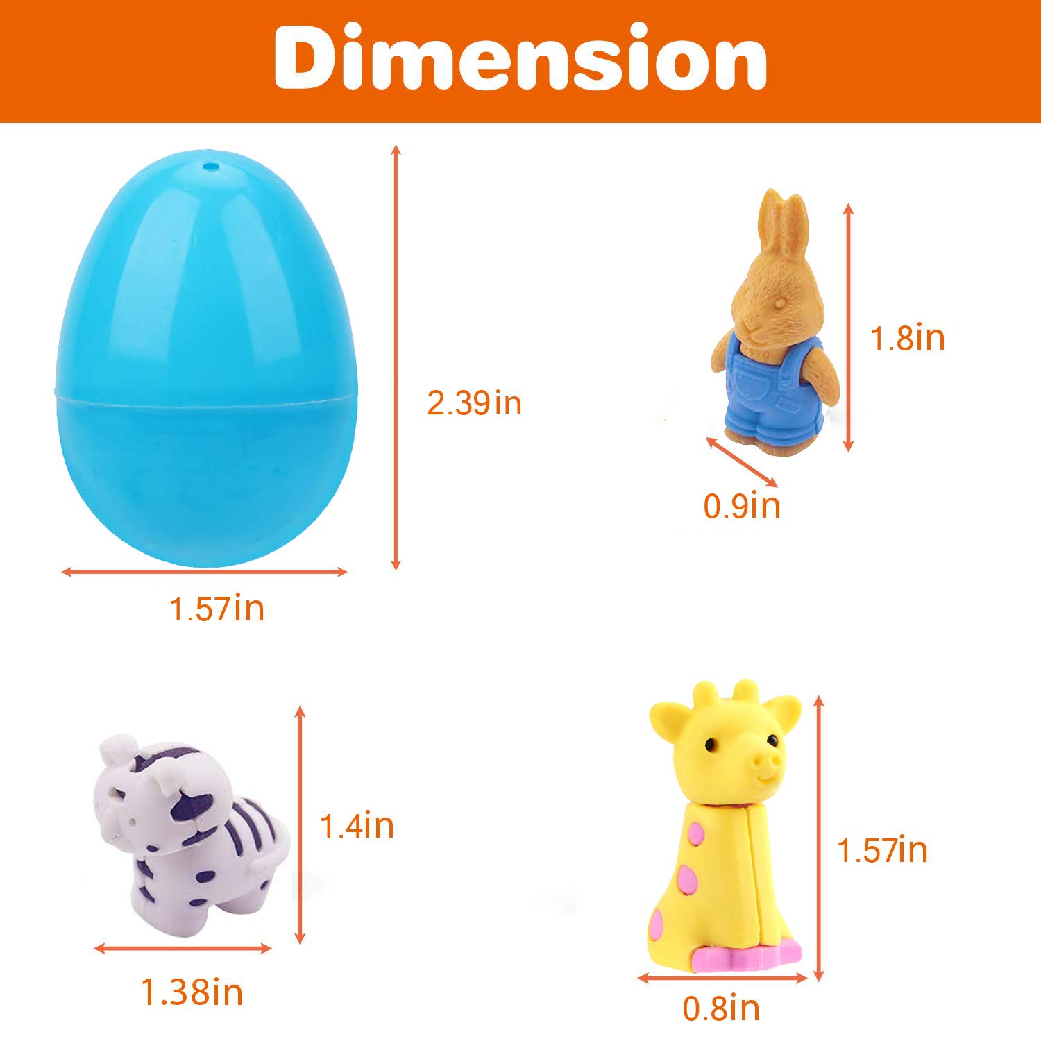 24PCS Easter Egg Animal Puzzle Erasers for Kids - Fun Take Apart Pencil Erasers for Easter Egg Hunts, Classroom Rewards & Party Favors - Perfect Easter Basket Stuffers & School Supplies