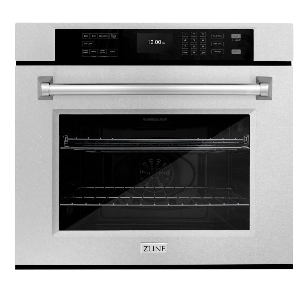 ZLINE 30 Inch Professional True Convection Single Wall Oven with Air Fry & Self-Clean - Satin Stainless Steel (WASS 30) | Perfect for Baking, Roasting & Air Frying in Modern Kitchens