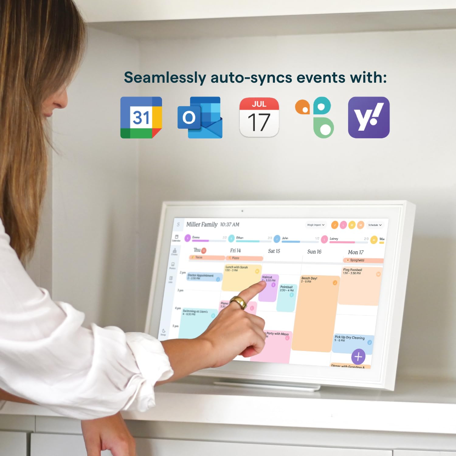 Skylight Calendar: 15-inch Digital Family Organizer with Smart Touchscreen – Interactive Wall-Mounted Display for Schedules & Chore Charts | Perfect for Home, Office & School Planning in 2025 | Includes Wall Mount & Planner Features