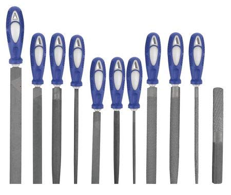 11-Piece Hand File Set - Bastard & Smooth Cut Files for Metal, Wood & Plastic - Ideal for DIY, Woodworking & Metalworking Projects