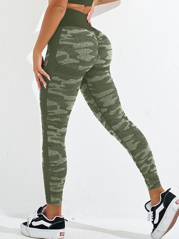 ZASUWA Women's Sexy Camouflage Scrunch Butt Lifting Leggings - High Waisted Workout Yoga Pants for Gym, Running & Casual Wear