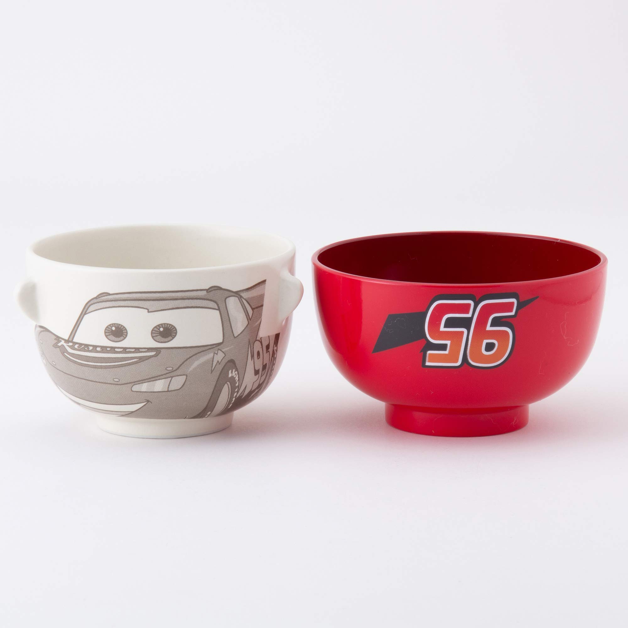 Disney Pixar Cars Lightning McQueen Soup & Rice Bowl Set for Kids - Mini SAN2186 - Perfect for Kids' Meals, Snacks, and Party Tableware