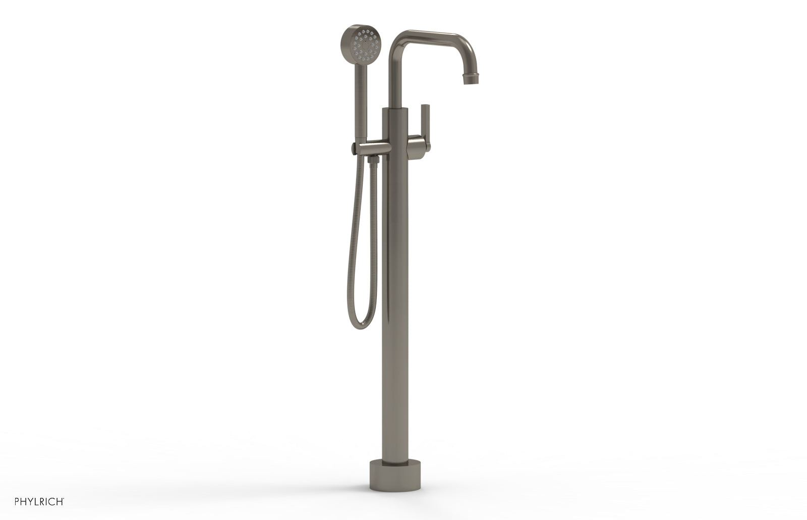 HEX MODERN Tall Floor Mount Tub Filler with Lever Handle & Hand Shower - Model 501 55 01 - Perfect for Contemporary Bathroom Renovations & Spa-Like Shower Experiences