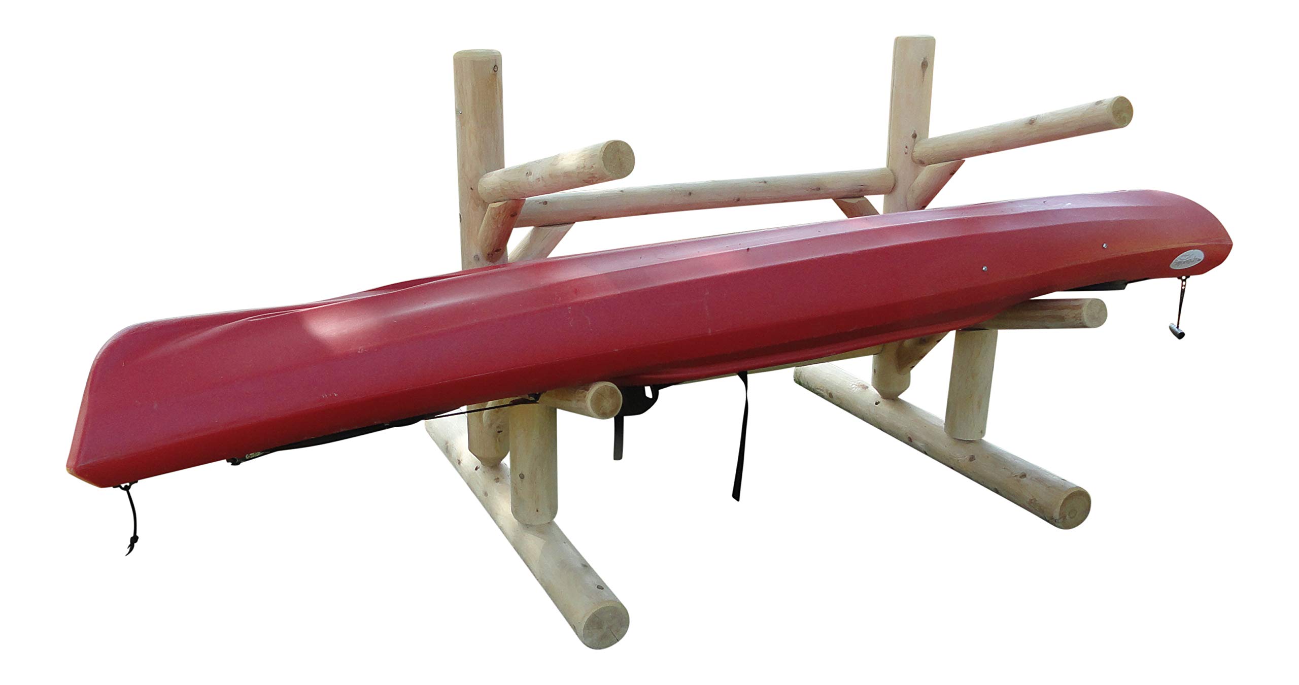 2-Place One-Sided Kayak & SUP Storage Rack - Free Standing Outdoor Kayak Holder, Paddle Board Stand for Garage, Backyard or Dock - Natural Wood Kayak Storage Solution for Easy Organization & Space Saving