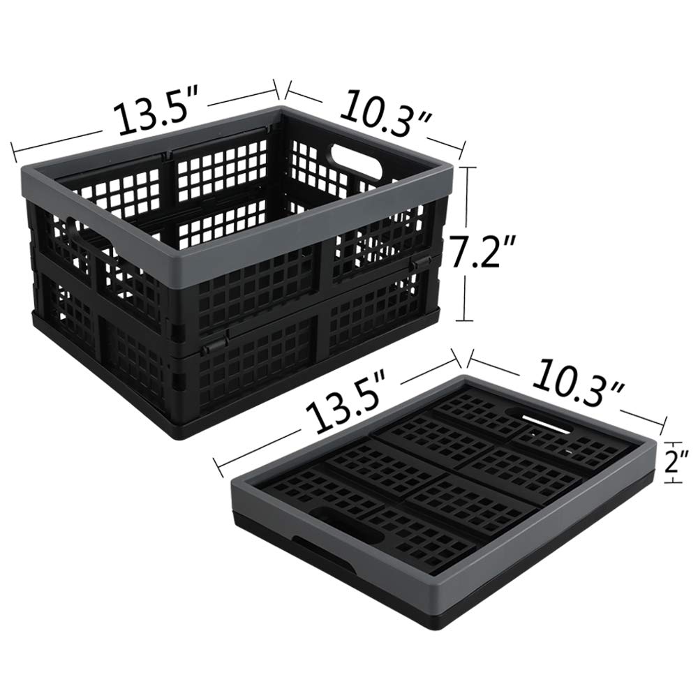 Anbers 3-Pack 16 Quart Foldable Plastic Storage Crates - Small Collapsible Bins for Home Organization | Perfect for Pantry, Closet, Laundry Room & Toy Storage