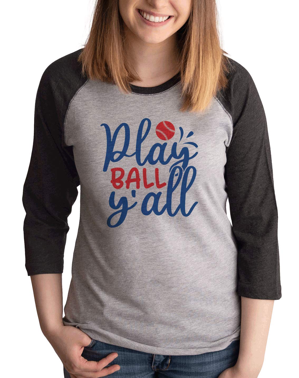 7 ate 9 Apparel Women's Baseball Shirt - Vintage Style Softball Tee for Women | Perfect for Game Day, Casual Wear & Sports Fans