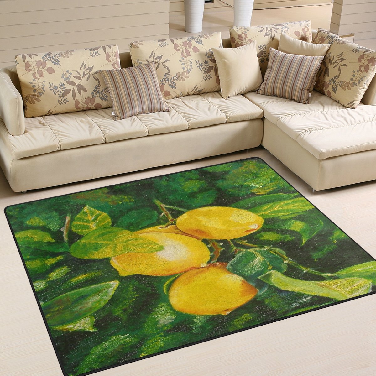 ALAZA Lemon Tree Oil Painting Area Rug 5'3