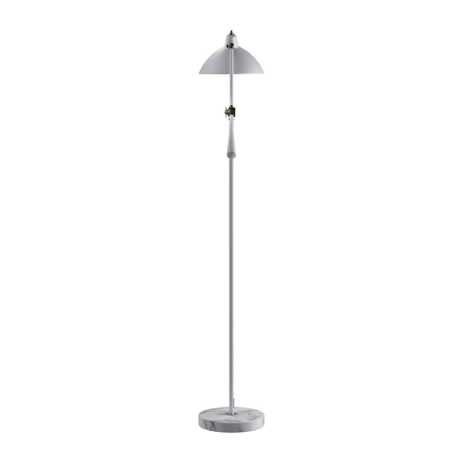 Adesso 3169-02 Antique Brass Floor Lamp with White Shade - Elegant Lighting for Living Room, Bedroom & Office Decor