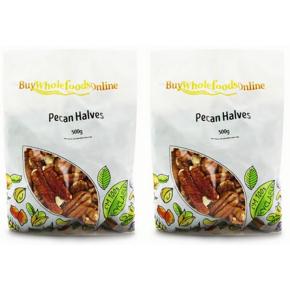 Premium Whole Foods Pecan Nut Halves - 1kg (2.2lb) Bulk Raw Pecans | Non-GMO, Gluten-Free, No Additives | Perfect for Baking, Snacking & Healthy Recipes