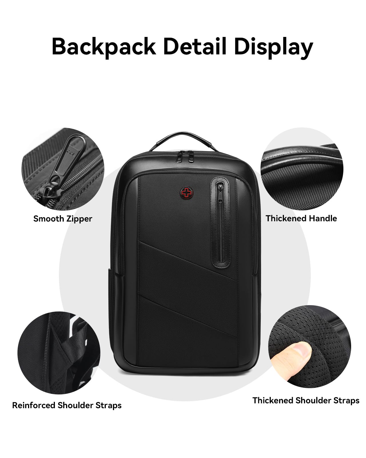 Men's Water Resistant Business Backpack - Durable Travel & Commuter Laptop Backpack with 180° Opening - Black Daypack for Work, Office & College | Perfect for Business Trips, Daily Commute & School