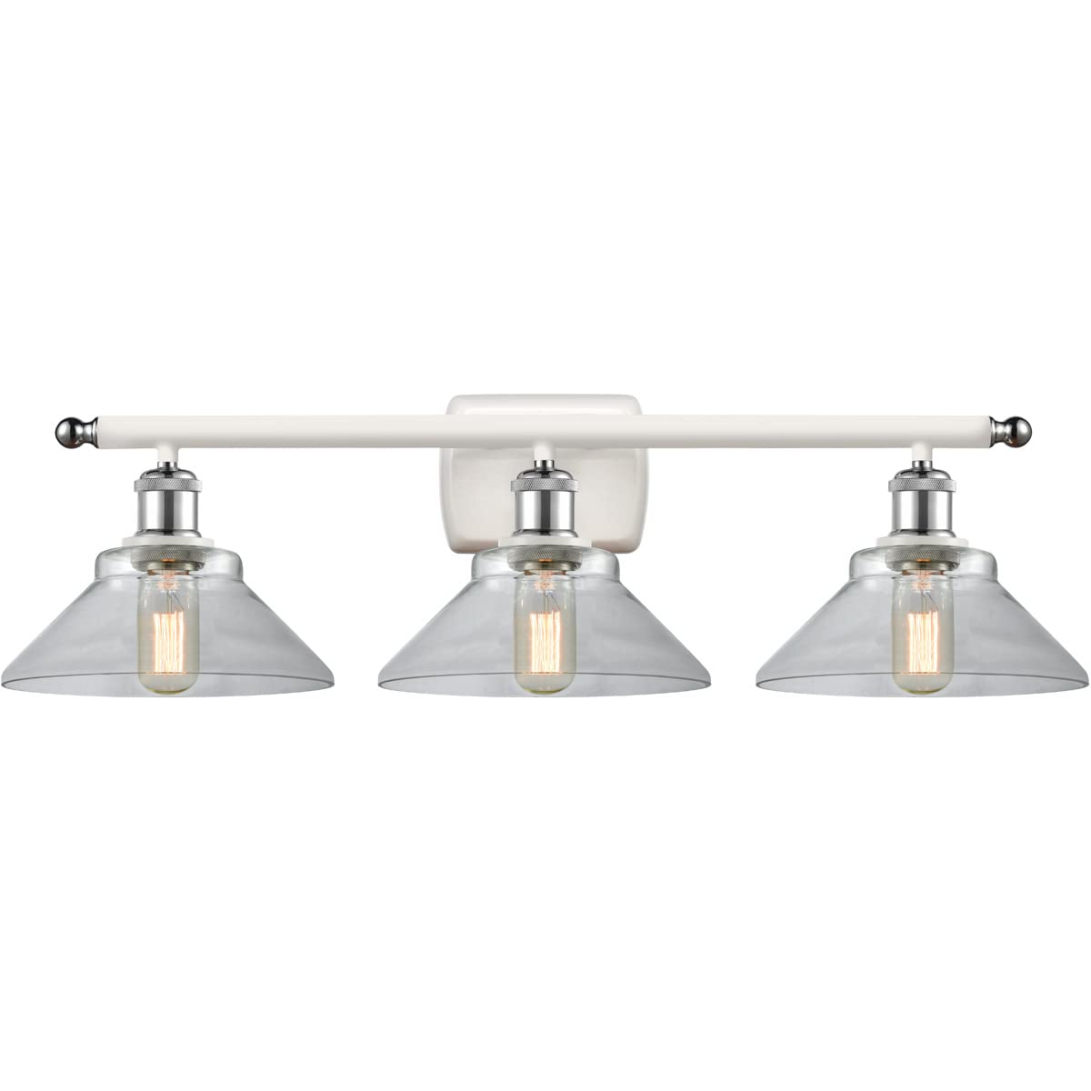 Orwell 3-Light Bathroom Vanity Light in White & Polished Chrome - Ballston Collection - Modern LED Bathroom Lighting for Mirror, Sink & Makeup Area