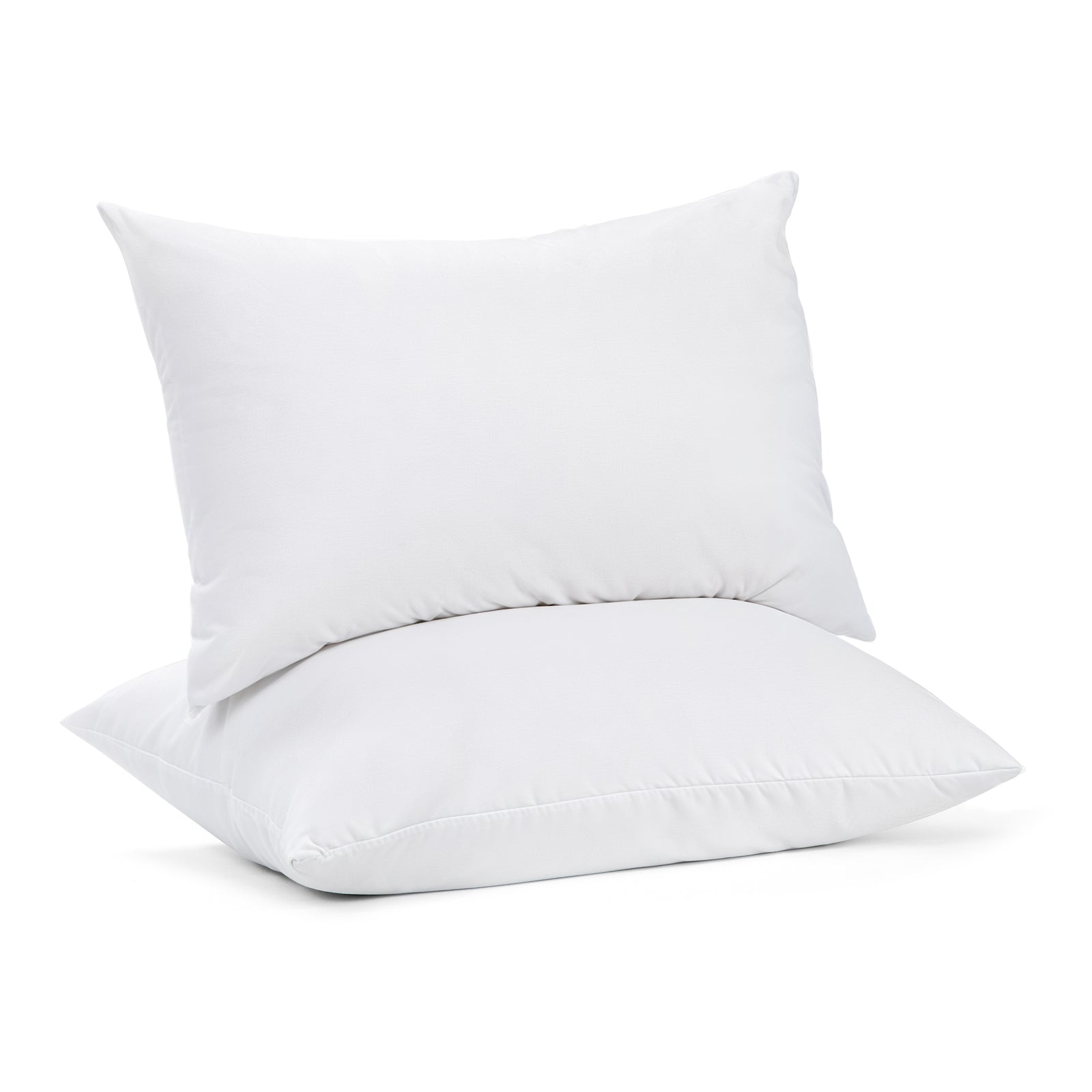100% Cotton Pillow Cover with 800g Poly Fill - Hypoallergenic, Antibacterial & Cooling Technology - 2 Pack - Perfect for Allergy Relief & Hot Sleepers